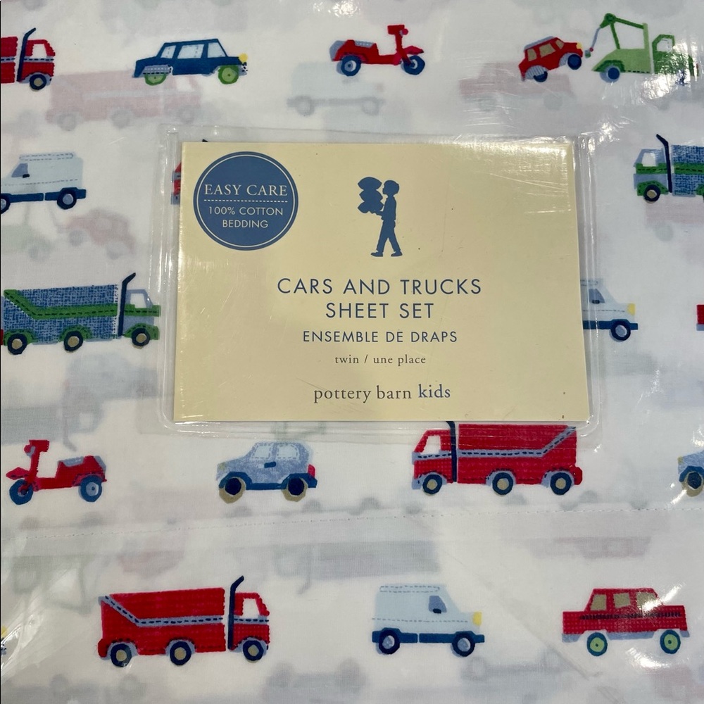 Brand new Pottery Barn car sheets for a twin bed.